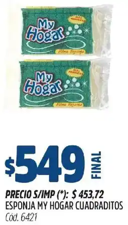 Supermercados Yaguar My hogar esponja cuadraditos oferta