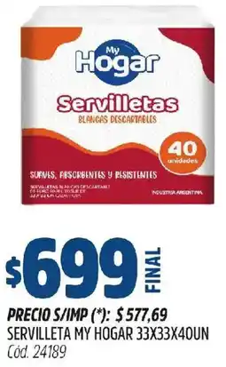 Supermercados Yaguar My hogar servilleta oferta