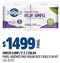 Supermercados Yaguar My hogar papel higiénico bco oferta