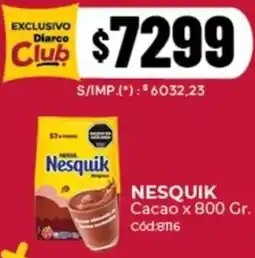 Diarco Nestlé nesquik cacao oferta
