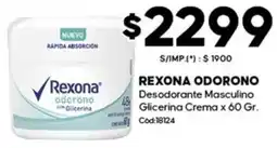 Diarco Rexona odorono desodorante masculino glicerina crema oferta