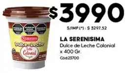 Diarco La serenisima dulce de leche colonial oferta