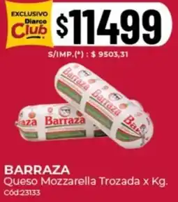 Diarco Barraza queso mozzarella trozada oferta