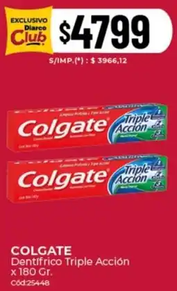Diarco Colgate dentifrico triple acción oferta