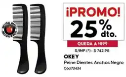 Diarco Okey peine dientes anchos negro oferta