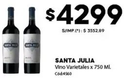 Diarco Santa julia vino varietales oferta
