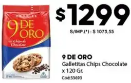 Diarco 9 de oro galletitas chips chocolate oferta