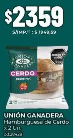 Diarco Unión ganadera hamburguesa de cerdo oferta