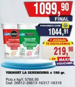 Maxiconsumo La serenisima yoghurt oferta