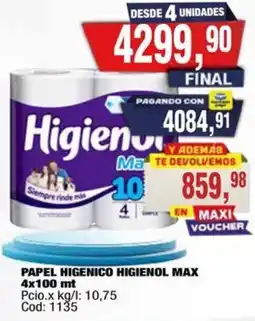 Maxiconsumo Higienol max papel higenico oferta