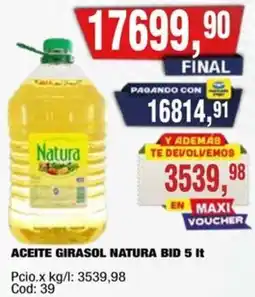 Maxiconsumo natura aceite girasol bid oferta