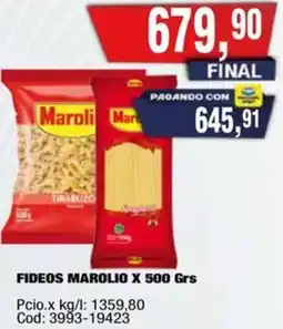 Maxiconsumo Marolio fideos oferta