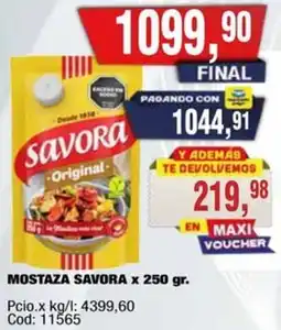 Maxiconsumo Savora mostaza oferta