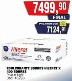 Maxiconsumo Hileret edulcorante sobres oferta
