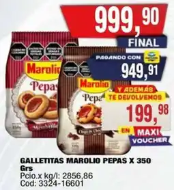 Maxiconsumo Marolio galletitas pepas oferta