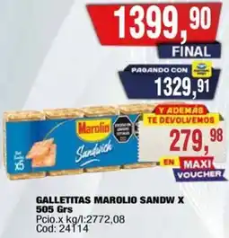 Maxiconsumo Marolio galletitas sandw oferta