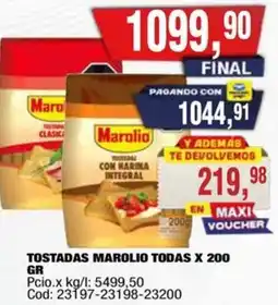 Maxiconsumo Marolio tostadas todas oferta