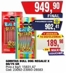 Maxiconsumo Bull dog gomitas regaliz oferta