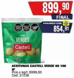 Maxiconsumo Castell aceitunas verde 90 oferta