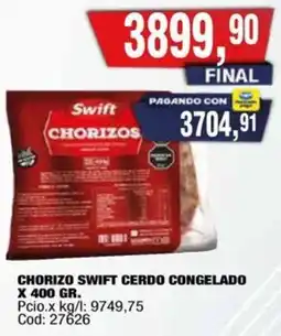 Maxiconsumo Swift chorizo cerdo congelado oferta