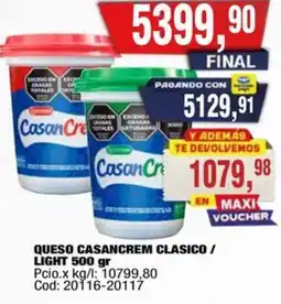 Maxiconsumo Casancrem queso clasico / light oferta
