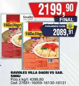 Maxiconsumo Villa dagri vs sab. ravioles oferta