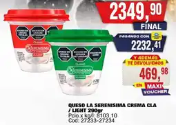 Maxiconsumo La serenisima queso crema cla /light oferta