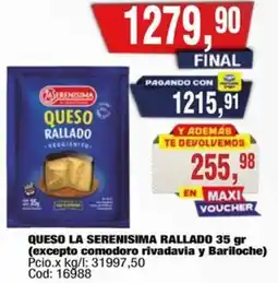 Maxiconsumo La serenisima queso rallado oferta