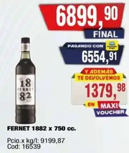 Maxiconsumo 1882 fernet oferta