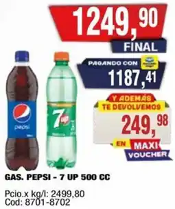 Maxiconsumo Pepsi - 7 up gas. oferta