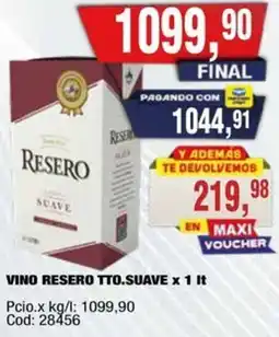 Maxiconsumo Resero vino tto.suave oferta