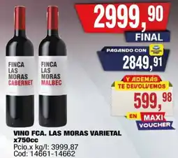 Maxiconsumo Fca. las moras vino varietal oferta