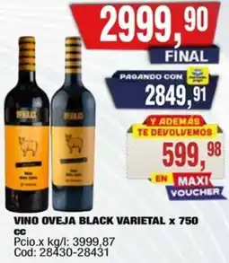 Maxiconsumo Oveja black vino varietal oferta