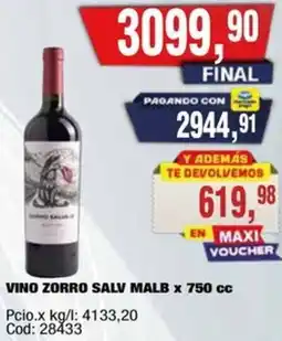 Maxiconsumo Zorro salv vino malb oferta