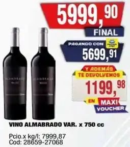 Maxiconsumo Almabrado vino var. oferta