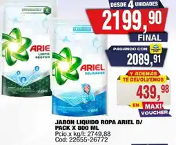 Maxiconsumo Ariel jabon liquido ropa d/ pack oferta