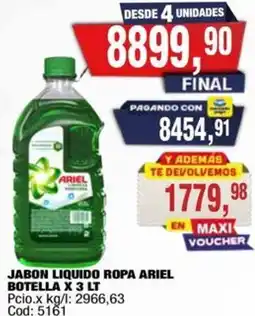 Maxiconsumo Ariel jabon liquido ropa botella oferta