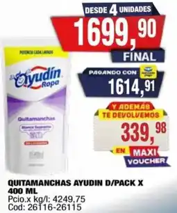 Maxiconsumo Ayudín quitamanchas d/pack oferta