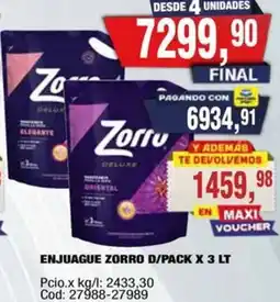 Maxiconsumo Zorro enjuague d/pack oferta
