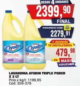 Maxiconsumo Ayudín lavandina triple poder oferta