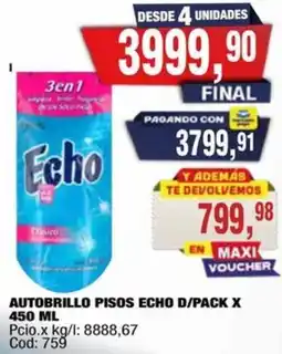 Maxiconsumo Echo autobrillo pisos d/pack oferta