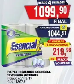Maxiconsumo Esencial papel higienico texturado oferta