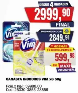 Maxiconsumo Vim canasta inodoros oferta