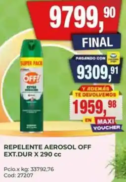 Maxiconsumo Off repelente aerosol ext.dur oferta