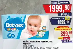 Maxiconsumo Babysec ultra pañal bebe regular oferta