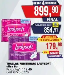Maxiconsumo Ladysoft toallas femeninas ultra oferta