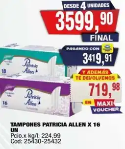 Maxiconsumo Patricia allen tampones oferta