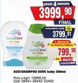 Maxiconsumo Dove baby aco/shampoo oferta