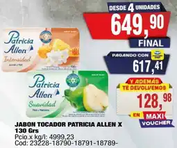 Maxiconsumo Patricia allen jabon tocador oferta