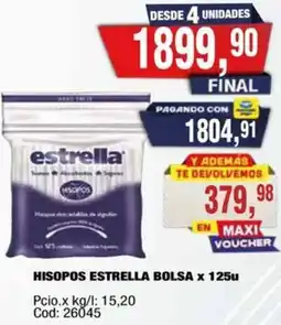 Maxiconsumo Estrella hisopos bolsa x oferta